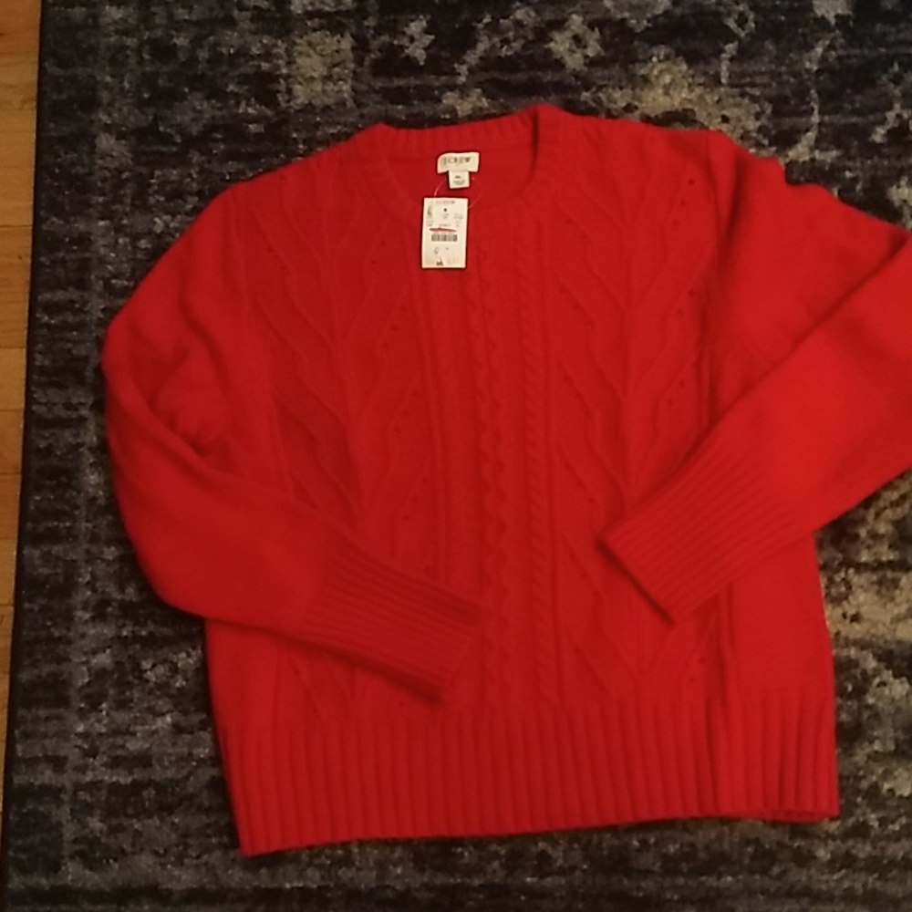 J Crew factory lambs wool cable knit sweater - Picture 2 of 7